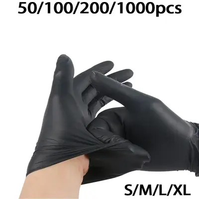 Durable Nitrile Gloves for Cleaning, Kitchen & Beauty Use, Food Processing, Tattooing, Dyeing Hair, Home Essentials, Various ...