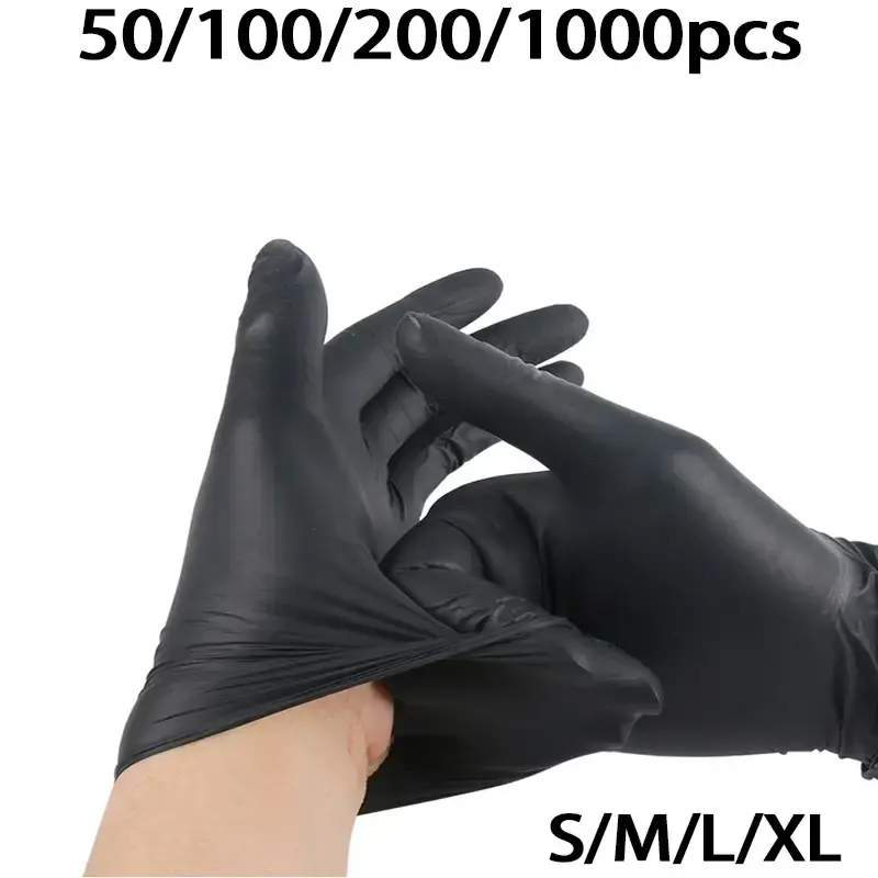 Durable Nitrile Gloves for Cleaning, Kitchen & Beauty Use, Food Processing, Tattooing, Dyeing Hair, Home Essentials, Various ...