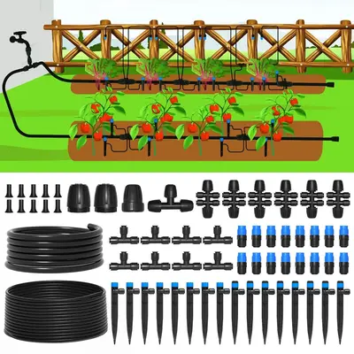 MIXC 230FT Quick Connector Automatic Drip Irrigation System, Garden Watering Sprinkler System Kit for Lawn Raised Bed Greenho...
