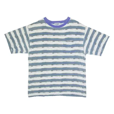 ALEXANDRE Striped Mens T-Shirt Blue L