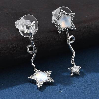 Star Brass Clear Cubic Zirconia Stud Earrings