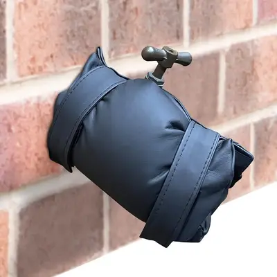 Outdoor Faucet Cover, Artificial Leather Faucet Protective Cover, Waterproof & Anti-freeze Faucet Cover for Outdoor Garden, G...
