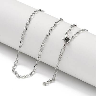 304 Stainless Steel Dapped Chain Necklaces