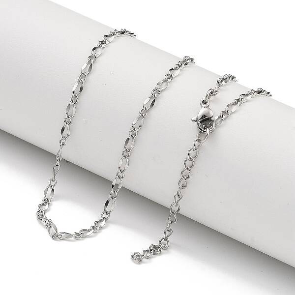 304 Stainless Steel Dapped Chain Necklaces