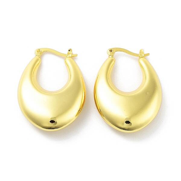 Real 18K Gold Plated Brass Hoop Earrings