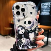 Horror Skull & Girl Pattern Clear Phone Case, Anti-drop Cellphone Protective Case, Shockproof Mobile Phone Cover for iPhone ...