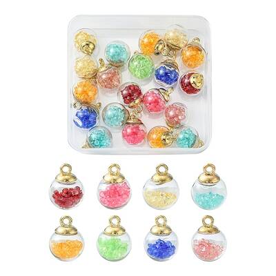 20Pcs Transparent Glass Bottle Pendants