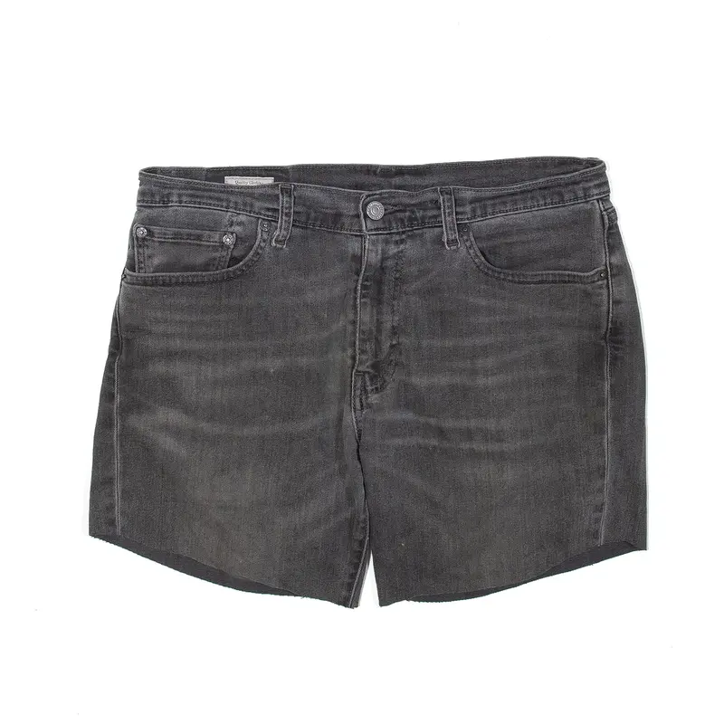 LEVI'S BIG E 511 Cut Off Grey Regular Denim Shorts Womens M W32