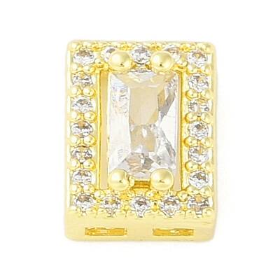 Brass Pave Clear Cubic Zirconia Slide Charms