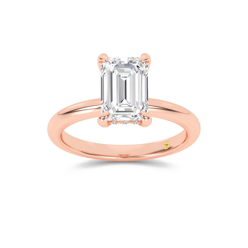 Dream Weaver Hidden Halo Emerald Cut Lab Grown Diamond Engagement Ring | Rose Gold 1 1/6 - 4 1/4 CT. TW.