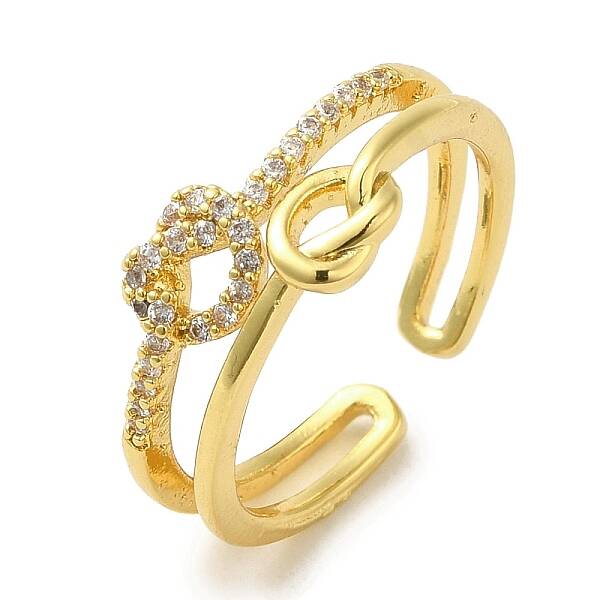 Brass Micro Pave Cubic Zirconia Rings for Women
