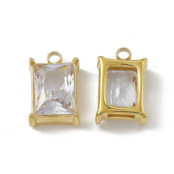 PVD Vacuum Plating 201 Stainless Steel Glass Charms