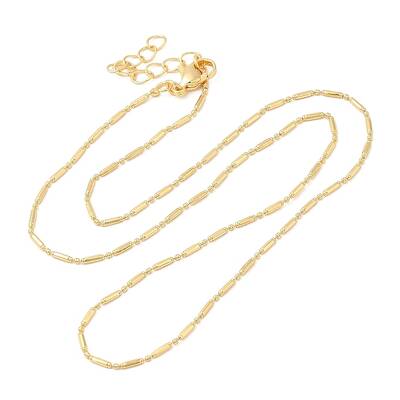 Rack Plating Brass Column Ball Chain Necklace for Women