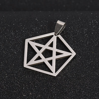 Non-Tarnish Boy Jewelry Original Color 201 Stainless Steel Pentagon with Pentagram Pendants