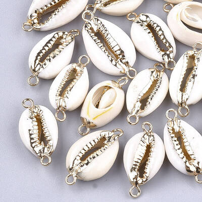Electroplate Cowrie Shell Links connectors