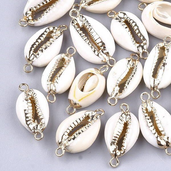 Electroplate Cowrie Shell Links connectors