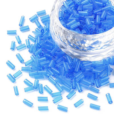 Transparent Glass Bugle Beads
