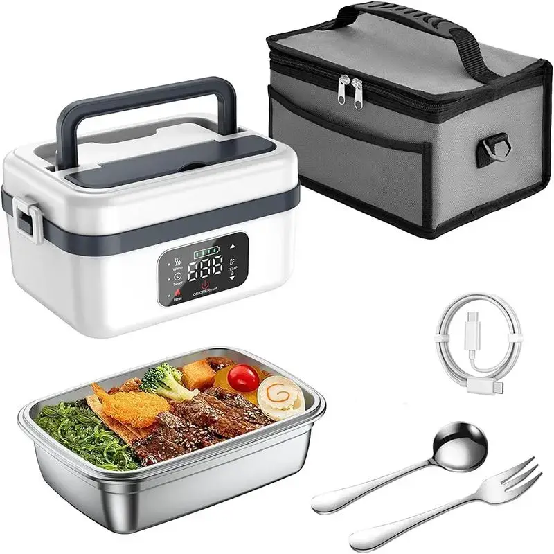 Portable Electric Lunch Box, USB Rechargeable Heated Lunch Box, Food Heater for Home Office School Picnic