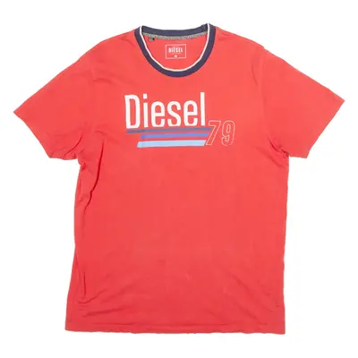 DIESEL Mens T-Shirt Red 2XL