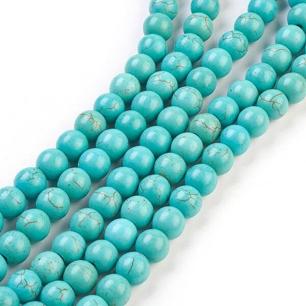 1 Strand Synthetic Turquoise Round Beads Strands