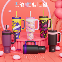 【POWCAN 】Large CapacityTumbler Vacuum Flasks,  Stainless SteelStraw For Reusable Use, Two-In-One Cup Lid,Leak-Proof,Vacuu...