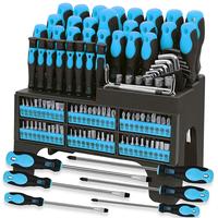 100 Pieces Magnetic Screwdriver Set, Screwdriver Set with Plastic Holder, Precision, Slotted, Phillips, Hex, Pozidriv, Torx S...