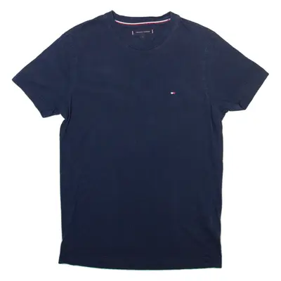 TOMMY HILFIGER Mens T-Shirt Blue Crew Neck S