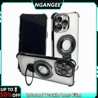 NganGee Four Comers Air Cushion Drop-proof Protector Shockproof Clear CellPhone Protection Case with Sticky Stand for iPhone ...