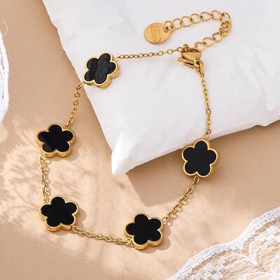 Flower Resin Link Chain Bracelets
