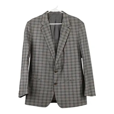 Lubiam Checked Blazer - 2XL Grey Wool Blend