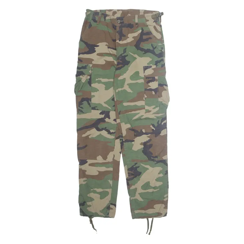 TEESAR Camo Military Cargo Mens Trousers Green Regular Straight W30 L31