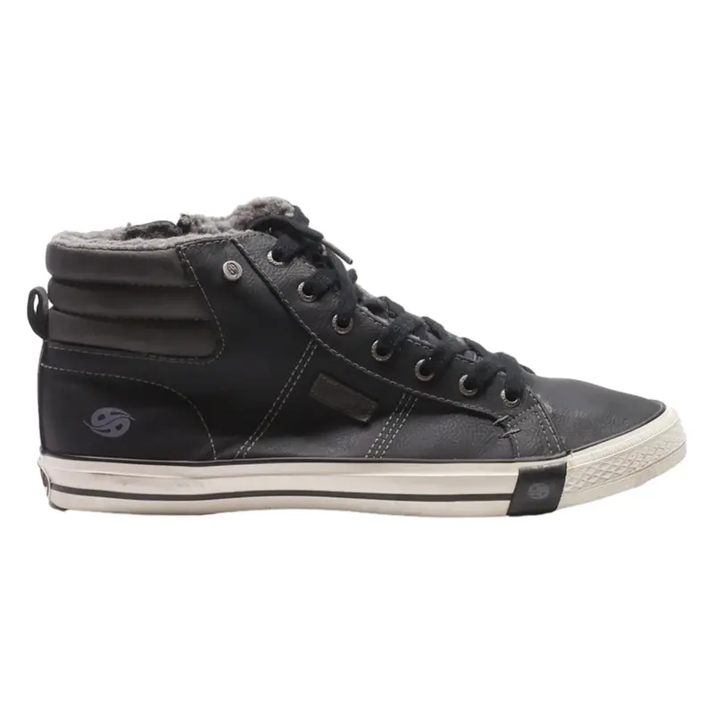 DOCKERS High Top Trainers Black Leather Mens UK 9