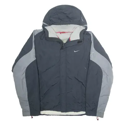 NIKE Mens Rain Jacket Black Hooded 2XL
