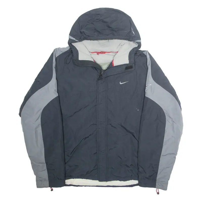 NIKE Mens Rain Jacket Black Hooded 2XL