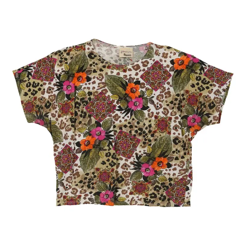 Simmy Floral T-Shirt - Large Multicoloured Cotton