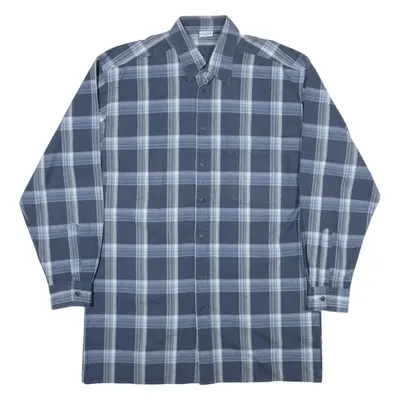 Tall Mens Shirt Blue Check Long Sleeve M