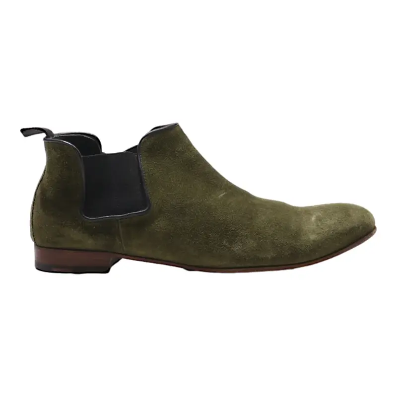 HESCHUNG Chelsea Boots Green Suede Womens UK 5