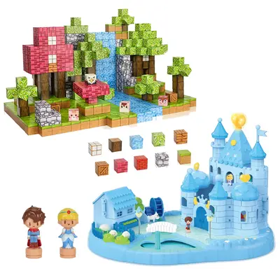 Fygurso Magnetic Blocks Toys & Princess Castle 48/100PCS - Create My Own Crafts, High-Quality Magnetic Building Blocks for Ki...