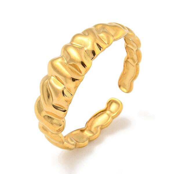 Ion Plating(IP) 304 Stainless Steel Open Cuff Ring for Women