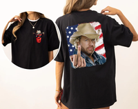 Toby Keiith Finger 2 sides Tshirt, Country Music Shirt, In memory of Toby Keeith, 4th of July Sweatshirt Hoodie