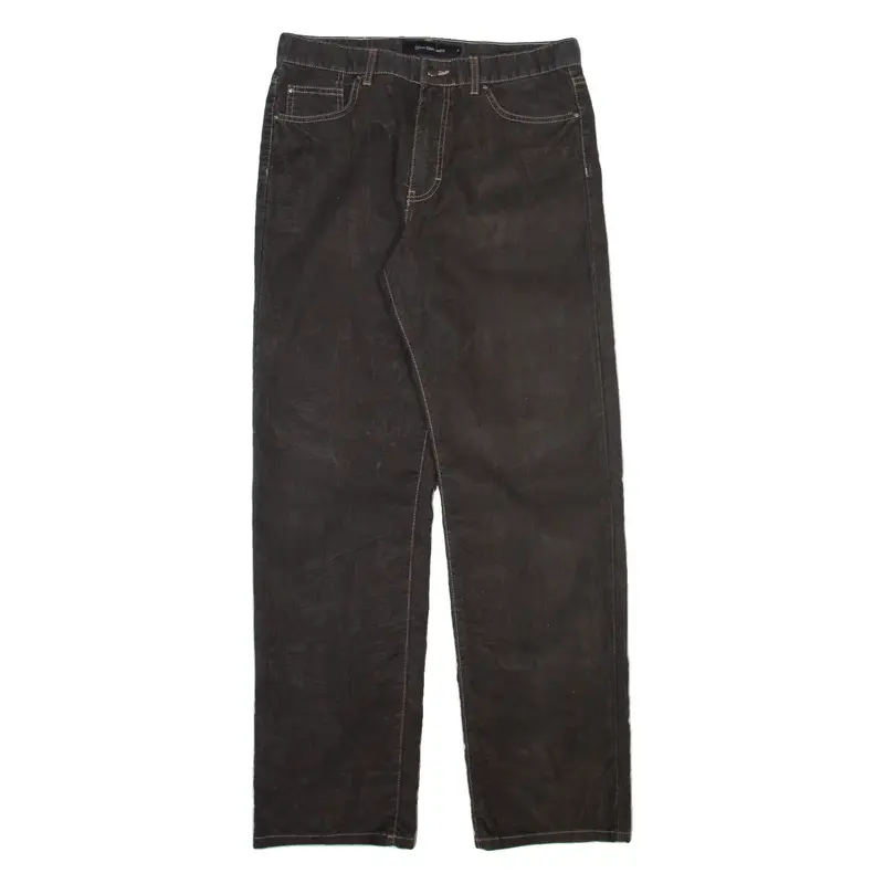 CALVIN KLEIN JEANS Mens Corduroy Trousers Grey Regular Straight W32 L32