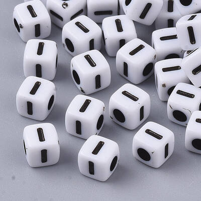 White Opaque Acrylic Beads