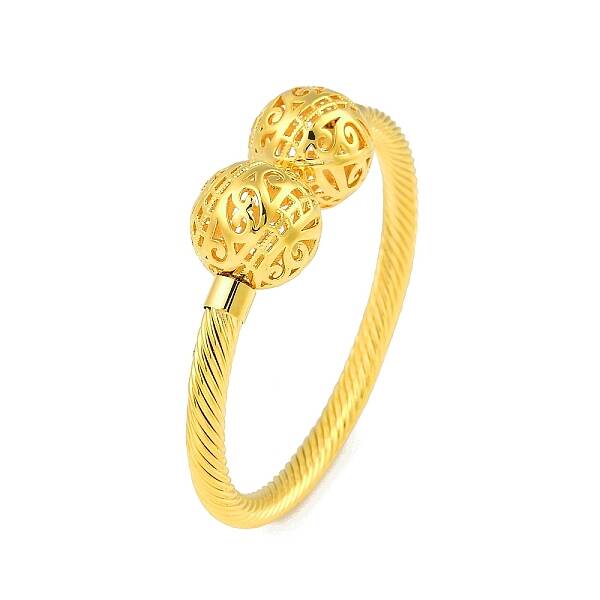 Hollow Round Brass Open Cuff Bangles