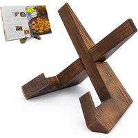 Wooden Cookbook Stand, 1 Count Kitchen Counter Recipe Bookshelf, Multifunctional Display Shelf for Kitchen Counter Decor, Hol...