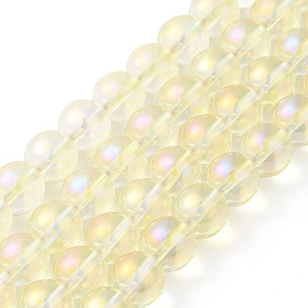 Transparent Electroplate Glass Beads Strands