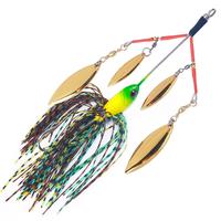 Ultimate Lure 4PCS 1PCS Spinnerbait 5.12in/0.8oz Jigs Bait with Double Composite Rotating Sequins Artificial Bait for Bass Pi...