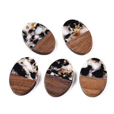 Transparent Resin and Walnut Wood Pendants