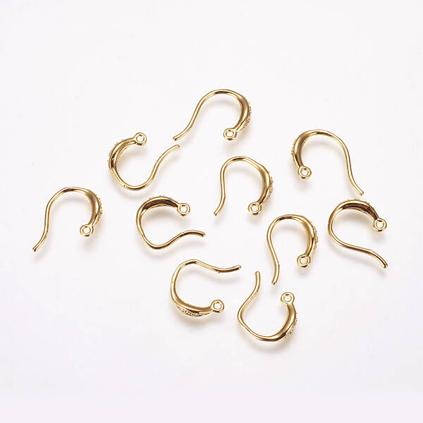 Brass Cubic Zirconia Earring Hooks