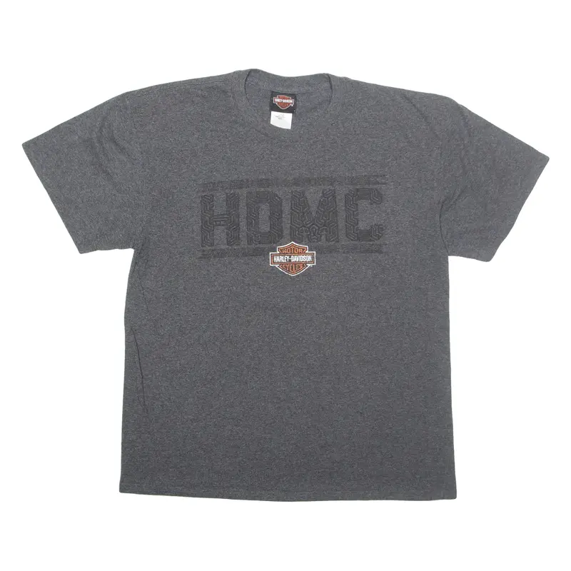 HARLEY DAVIDSON Salt Lake City Mens Biker T-Shirt Grey L
