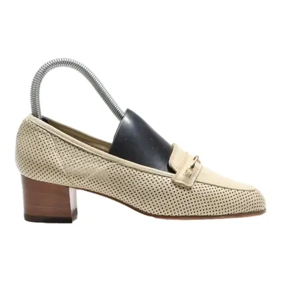 MISS CLAIR Loafer Shoes Beige Leather Womens UK 5